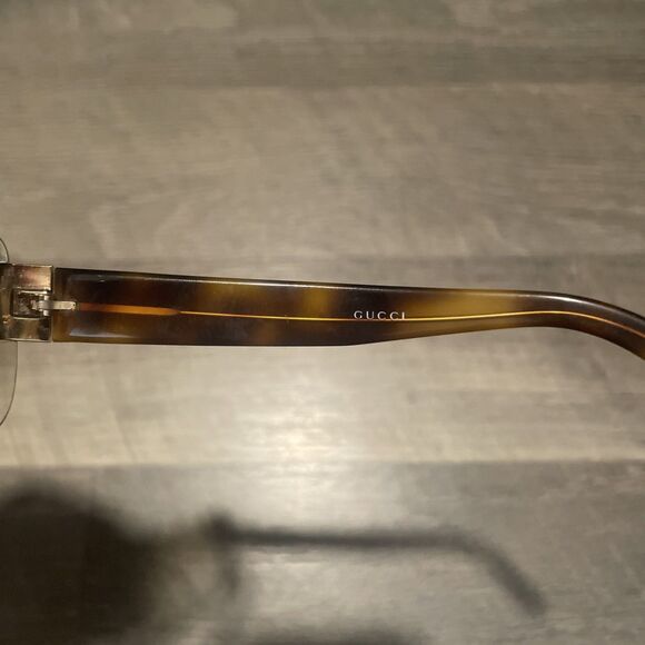 Vintage Gucci GG 1798/S Sunglasses Rimless Shield Brown Gradient Y2K Authentic main image 5